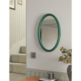 M&S Amelia Oval Hanging Wall Mirror - Green, Green
