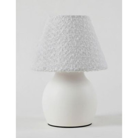 M&S Rowan Battery Operated Table Lamp - White, White