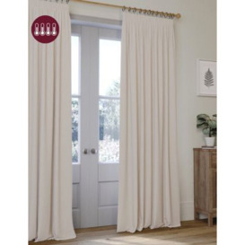 M&S Brushed Pencil Pleat Blackout Ultra Temperature Smart Curtains - NAR54 - Champagne, Champagne,Light Grey,Blush