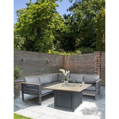 Kettler Elba 4-6 Seater Corner Sofa Set with Firepit Dark Grey