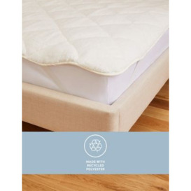 Sleep Solutions Teddy Fleece Mattress Topper - 5FT - White, White