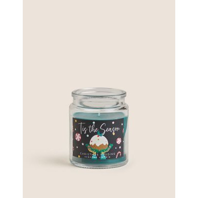 M&S Christmas Pudding Jar Candle - Green Mix, Green Mix