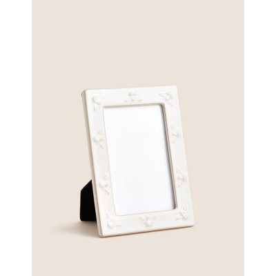 M&S Ceramic Bee Photo Frame 4x6 inch - White, White