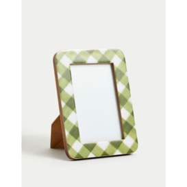 M&S Checked Photo Frame 6x4 Inch - Green, Green,Blue