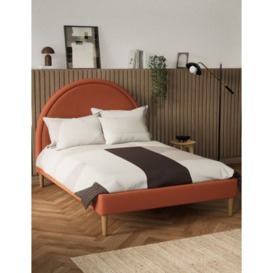 M&S Semi Circle Bed - 5FT - Burnt Orange, Burnt Orange,Mink