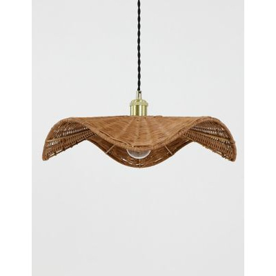 M&S Rocco Rattan Easy Fit Ceiling Lamp Shade - Natural, Natural
