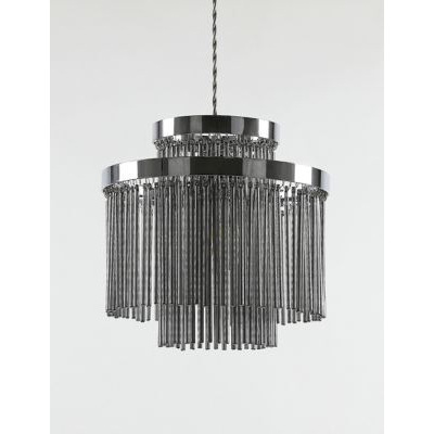 M&S Monroe Glass Easy Fit Ceiling Lamp Shade - Silver, Silver 