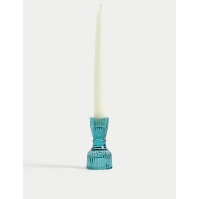 M&S Bright Tall Tealight & Tapered Candle Holder - Blue, Blue