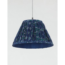 M&S Cabana Ikat Pleated Tapered Lamp Shade - Dark Blue, Dark Blue