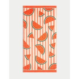 M&S Pure Cotton Watermelon Beach Towel - Red Mix, Red Mix