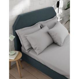 M&S Cotton Rich Fitted Sheet - 4FT - Silver Grey, Silver Grey,Denim,Mink,Light Cream,Clay,Rich Amber,Dove,Sage,Soft Green,White,Ochre,Khaki,Chambray,Neutral,Soft Pink