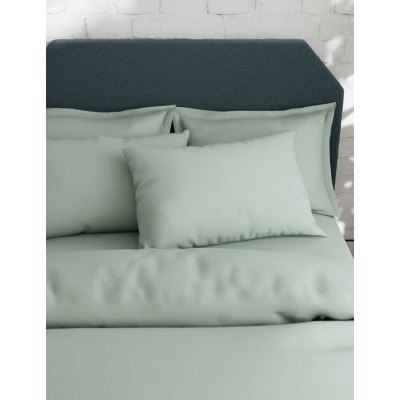 M&S 2pk Cotton Rich Pillowcases - Sage, Sage,Khaki,Mink,Rich Amber,Soft Pink,Denim,Soft Green,Light Cream,Chambray,Clay,Neutral,Silver Grey