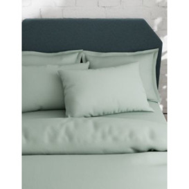 M&S 2pk Cotton Rich Pillowcases - Sage, Sage,Khaki,Mink,Rich Amber,Denim,Soft Green,Light Cream,Chambray,Ochre,Neutral,Silver Grey