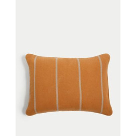 M&S Pure Cotton Striped Bolster Cushion - Caramel Mix, Caramel Mix