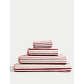 M&S Pure Cotton Striped Towel - GUEST - Clay, Clay,Blue,Natural,Green