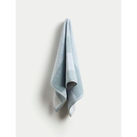M&S Pure Cotton Striped Towel - EXL - Powder Blue, Powder Blue,Clay,Forest Green