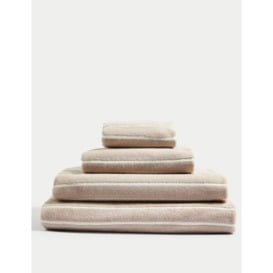 M&S Pure Cotton Striped Towel - HAND - Natural, Natural,Light Grey
