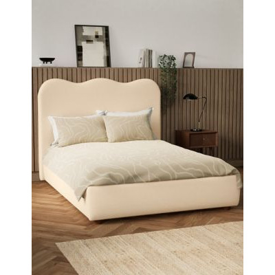 M&S Wave Ottoman Bed - 4FT6 - Natural, Natural