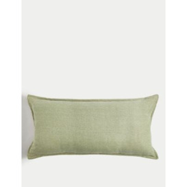 M&S Pure Cotton Bolster Cushion - Soft Green, Soft Green,Neutral