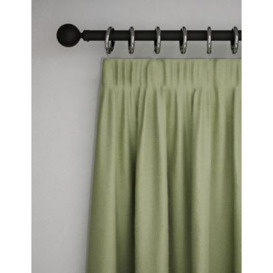 M&S Pure Cotton Pencil Pleat Curtains - NAR54 - Green, Green,Clay,Stone,Neutral
