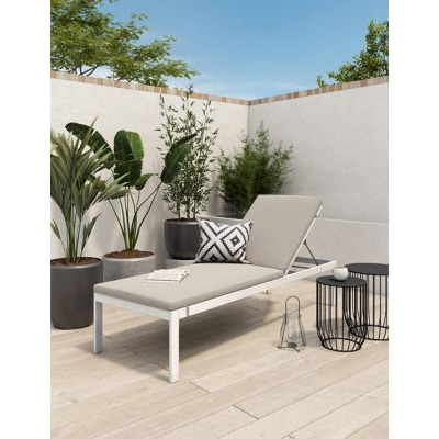 M&S Porto Sun Lounger - White, White