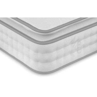 2500 Luxury British Wool Pocket Spring Medium Pillowtop Mattress - 4FT6 - White, White