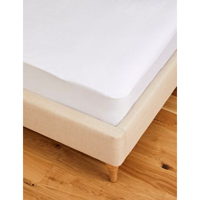 Sleep Solutions Terry Waterproof Extra Deep Mattress Protector - DBL - White, White
