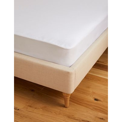 Sleep Solutions Pure Cotton Jersey Waterproof Mattress Protector - 5FT - White, White