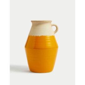 M&S Ceramic Two Tone Vase - Ochre, Ochre