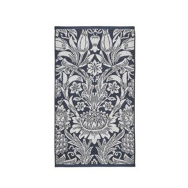 William Morris At Home Pure Cotton Sunflower Towel - BATH - Navy, Navy