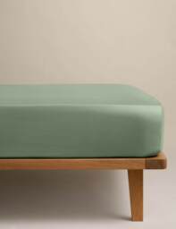 M&S Egyptian Cotton 400 Thread Count Silky Deep Fitted Sheet Sage