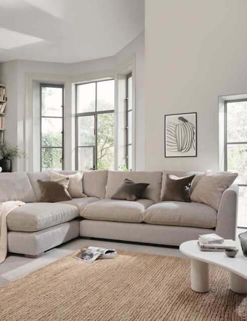 BARKER AND STONEHOUSE Palmer Textured Chenille Left Hand Corner Sofa Grey