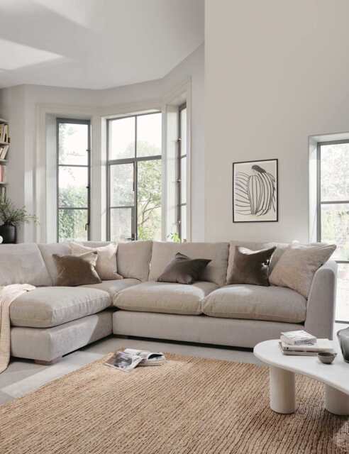 BARKER AND STONEHOUSE Palmer Textured Chenille Left Hand Corner Sofa Grey