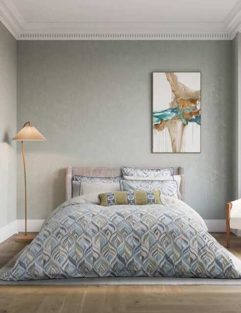 Bedeck of Belfast Pure Cotton Rayanne Bedding Set Teal Mix