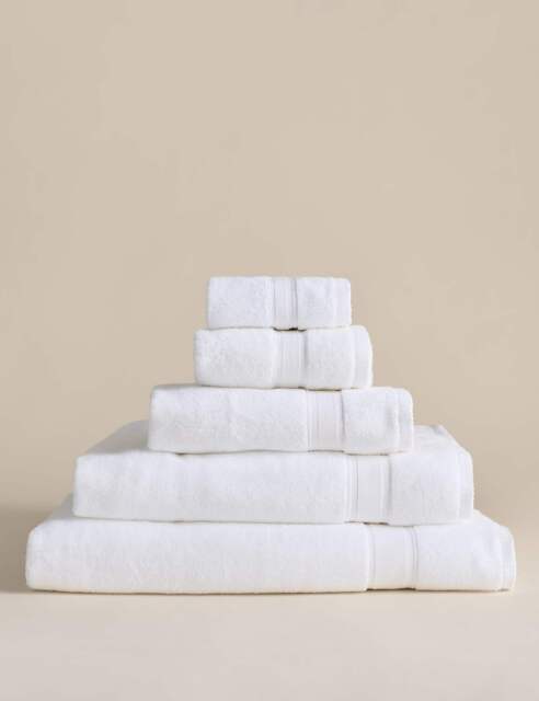 M&S Super Soft Pure Cotton Towel White Mix
