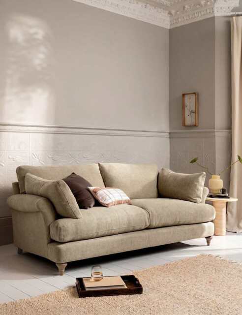 BARKER AND STONEHOUSE Isla 3 Seater Sofa Khaki