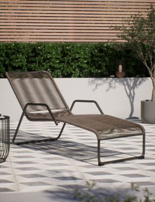 M&S Lois Sun Lounger - Natural, Natural,Soft Teal