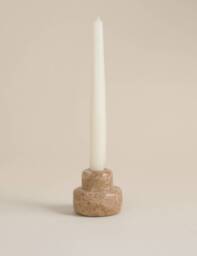 M&S Marble Hybrid Candle Holder Natural
