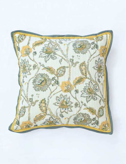 MM Linen Pure Cotton Albi Cushion Yellow Mix