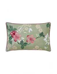 English Heritage Eagle House Embroidered Bolster Cushion Green Mix