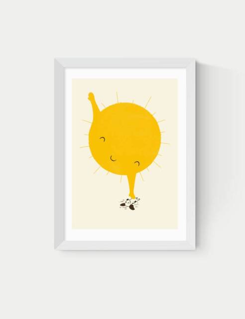 East End Prints Belly Rub Framed Art White