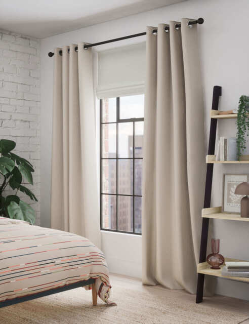 M&S Pure Cotton Eyelet Curtains - EW90 - Neutral, Neutral,Stone,Clay,Green