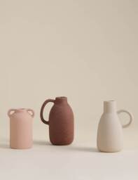 M&S Set of 3 Ceramic Neutral Vases Multi
