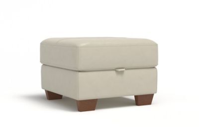 M&S Cole Storage Leather Footstool - STFTS - Dark Brown, Dark Brown