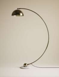 M&S Arc Curved Floor Lamp Antique Brass