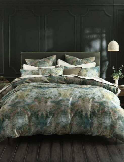 MM Linen Pure Cotton Reverie Bedding Set Green Mix