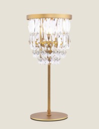 Laura Ashley Rhosill Faceted Glass Table Lamp Antique Brass
