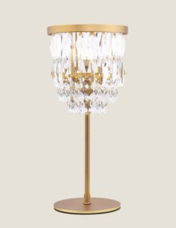 Laura Ashley Rhosill Faceted Glass Table Lamp Antique Brass