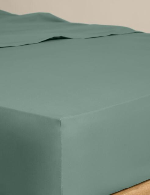 M&S Egyptian Cotton Deep Fitted Sheet Smokey Green