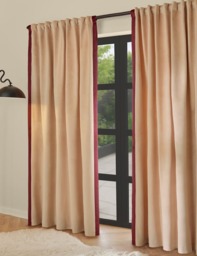 MADE Audley Velour Eyelet Curtains Light Pink